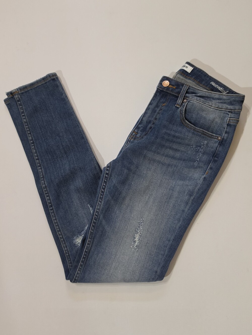 Vigoss Essential Jagger Skinny Jeans Womens 29 Distressed Casual Medium Wash